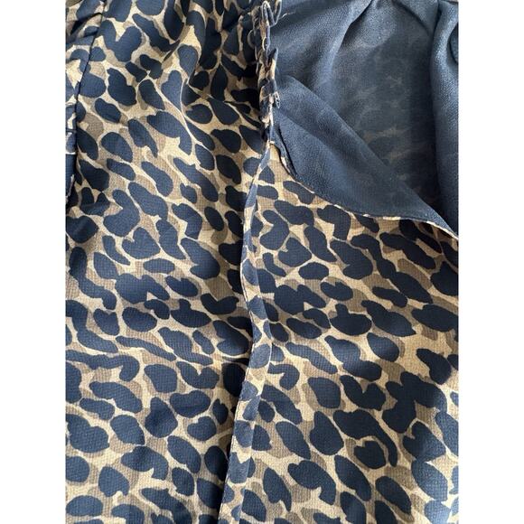 3 for $9 State 1 Leopard Print lined chiffon ruffle sleeve top M - Picture 7 of 8